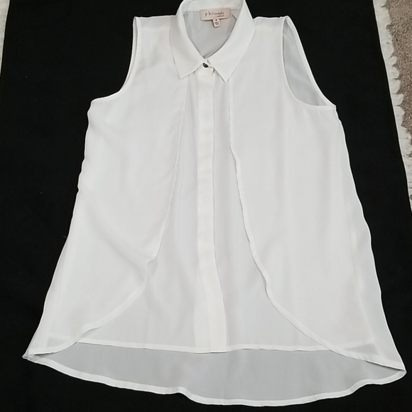 Philosophy Layered sleeveless button down top. M. - Picture 7 of 12
